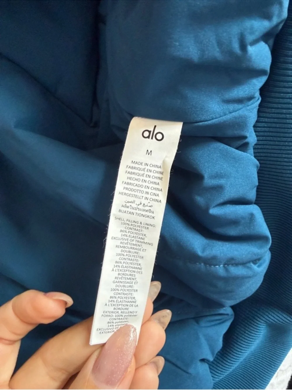 ALO YOGA polar fleece cropped wintry mix jacket in eclipse blue - Picture 7 of 9
